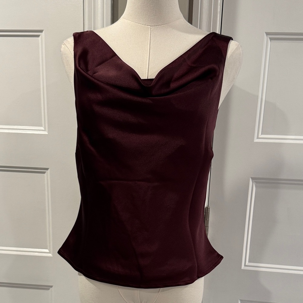Forever 21 Deep Burgundy Cowl Neck Blouse